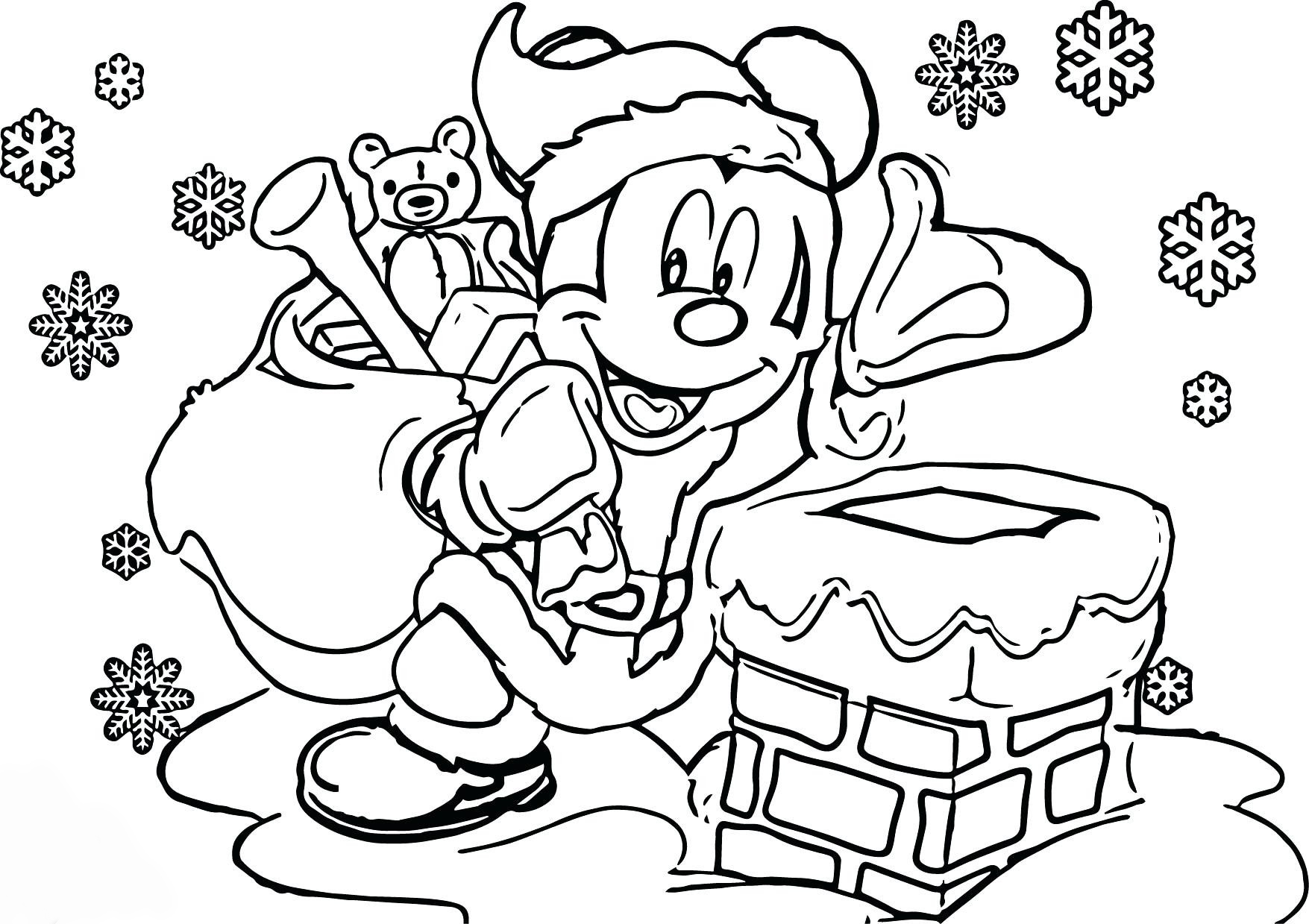 Mickey mouse christmas coloring pages