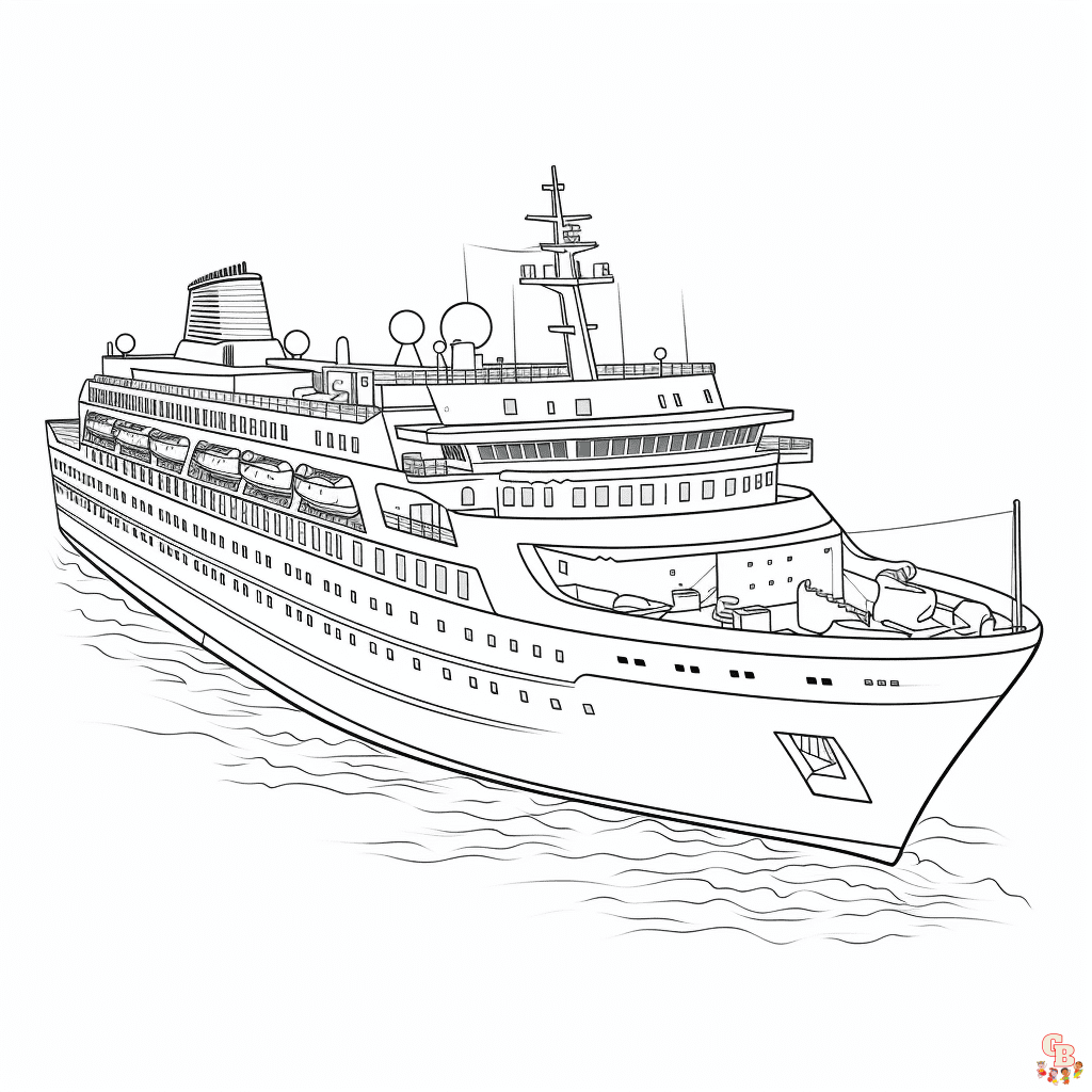 Printable cruise ship coloring pages free for kids and adults