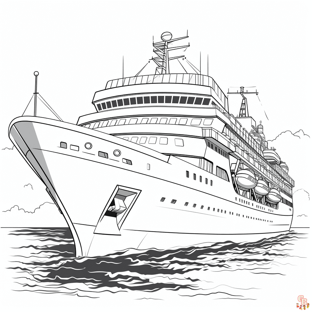 Printable cruise ship coloring pages free for kids and adults