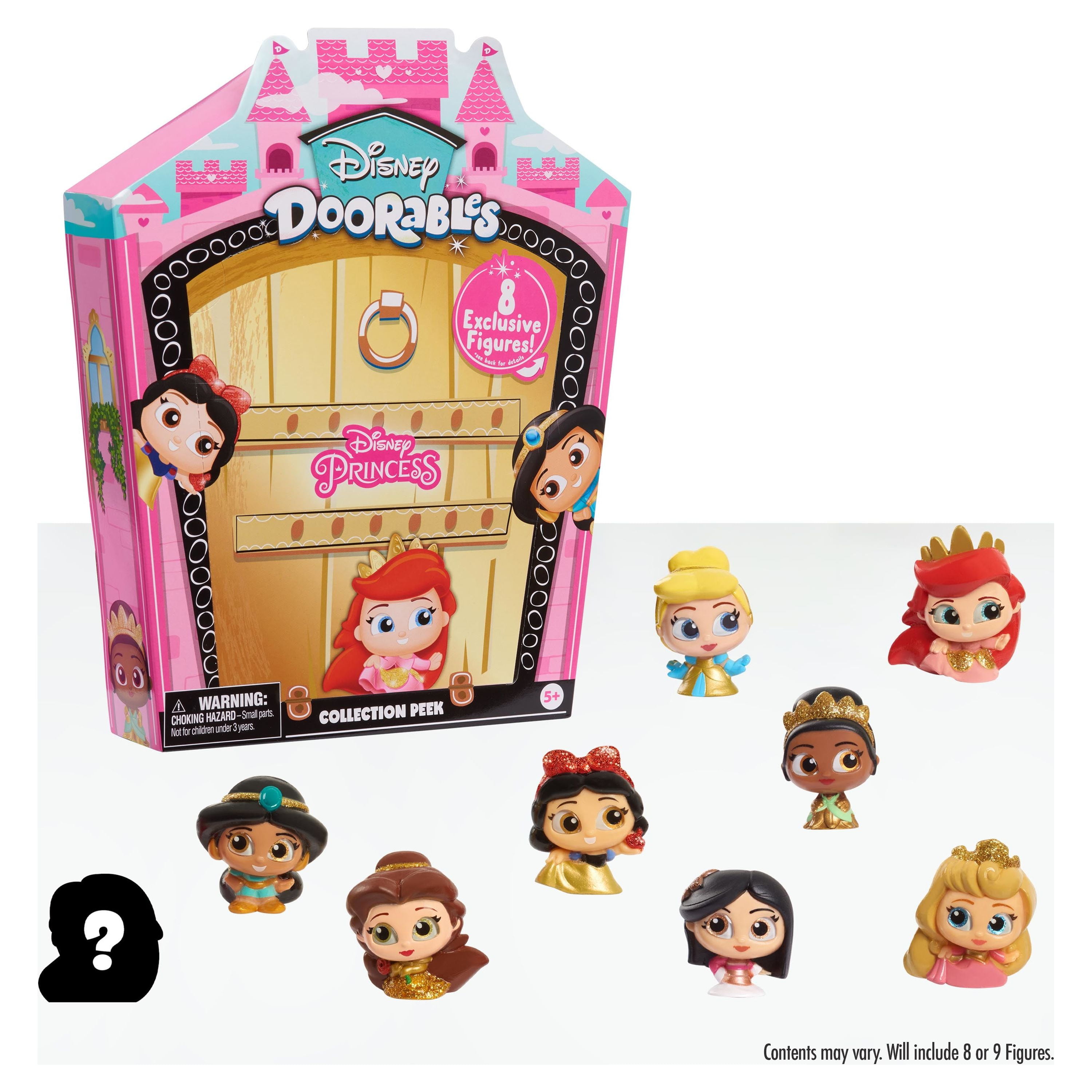 Disney doorables glitter and gold princess collection peek includes exclusive mini figures styles may vary officially licensed kids toys for ages up gifts and presents