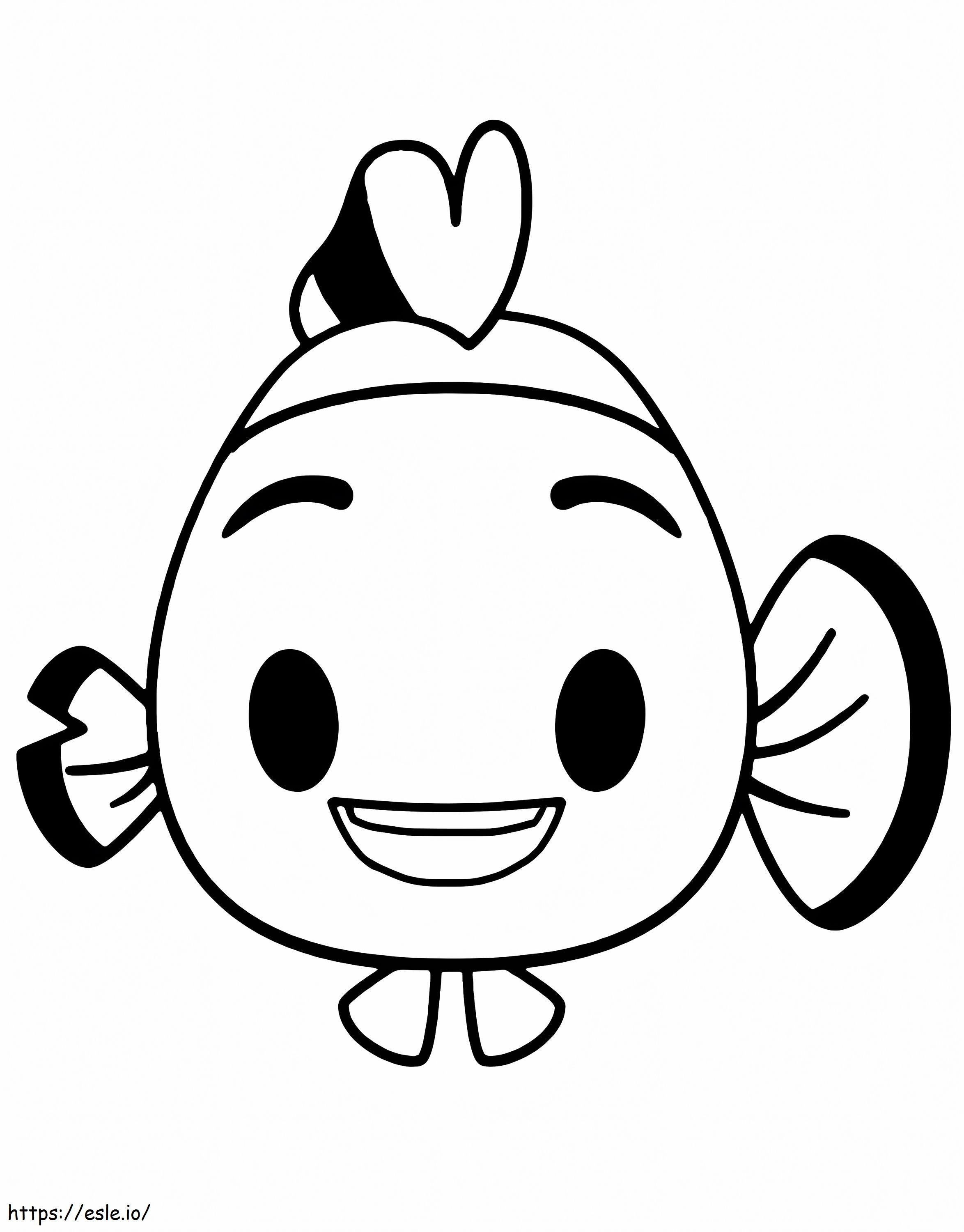 Pez emoji coloring page
