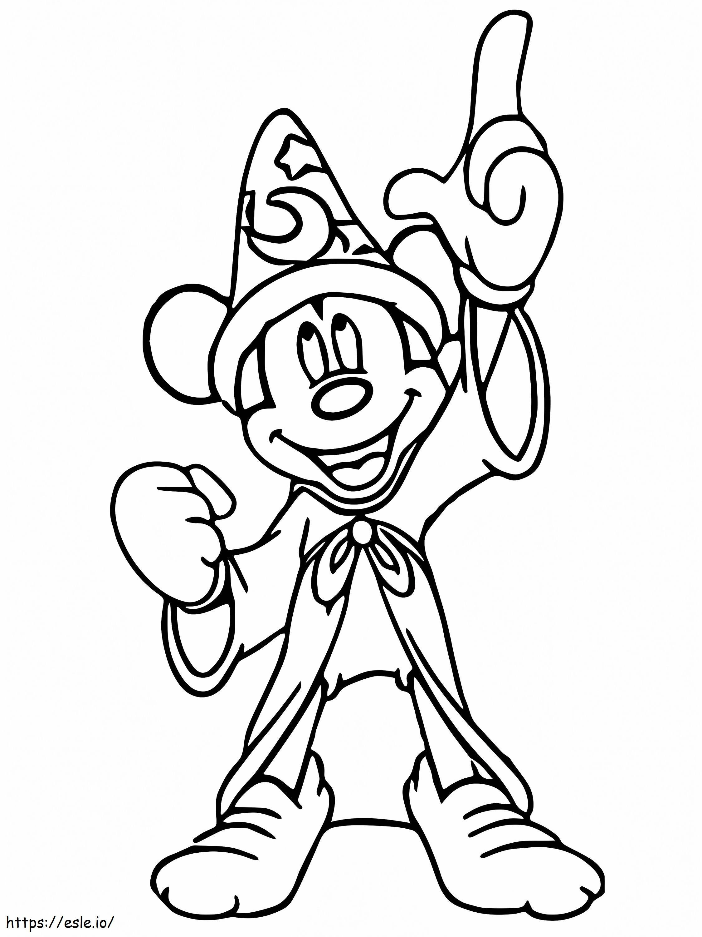 Mickey mouse from disney fantasia coloring page