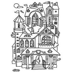 Top free printable haunted house coloring pages online