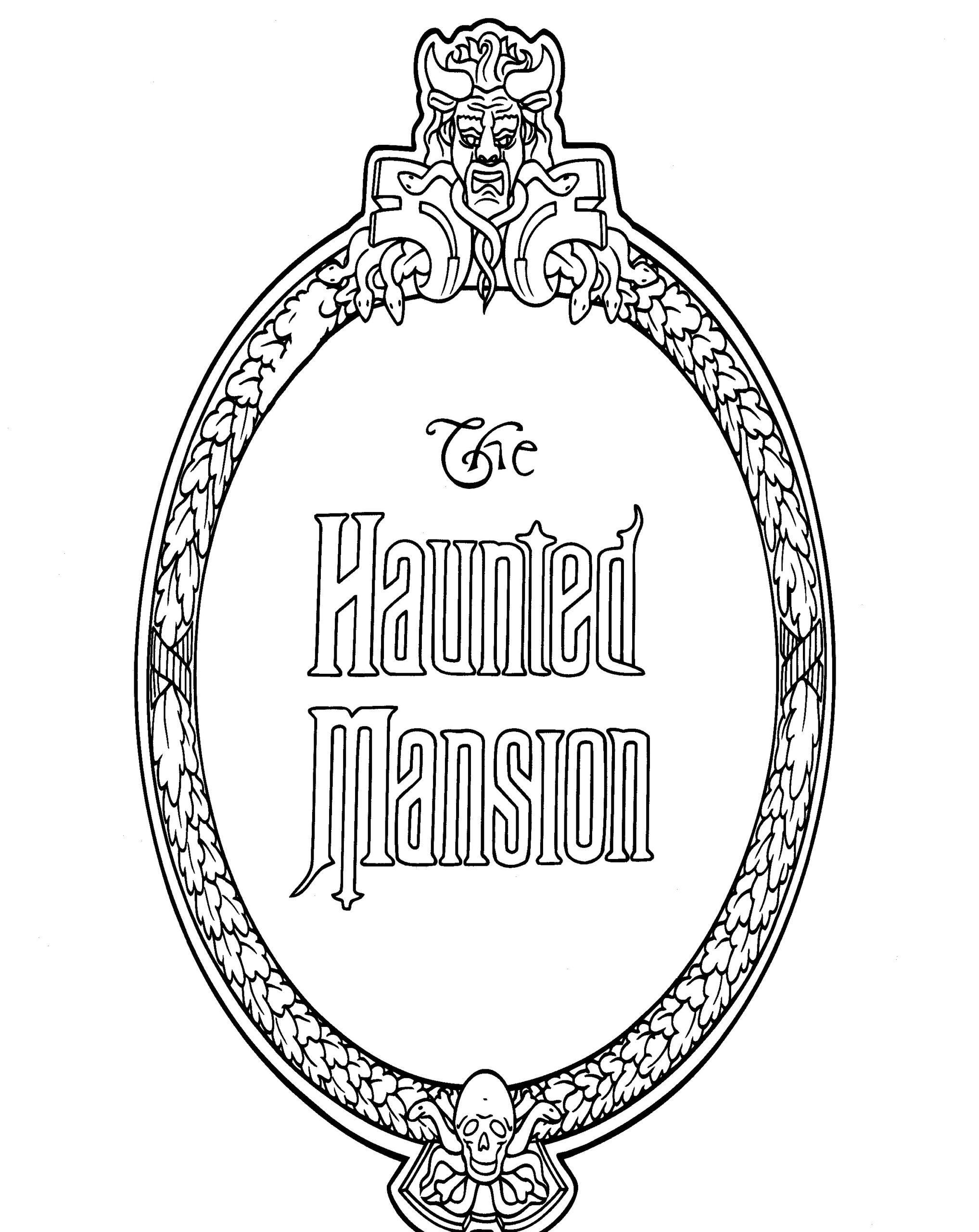 Disney coloring pages â haunted mansion logo â the disney nerds podcast