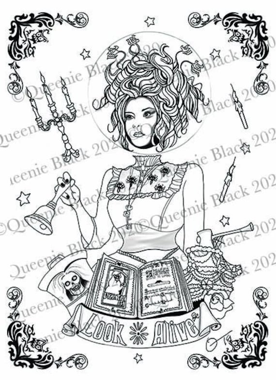 Instant download coloring book haunted mansion madame leota