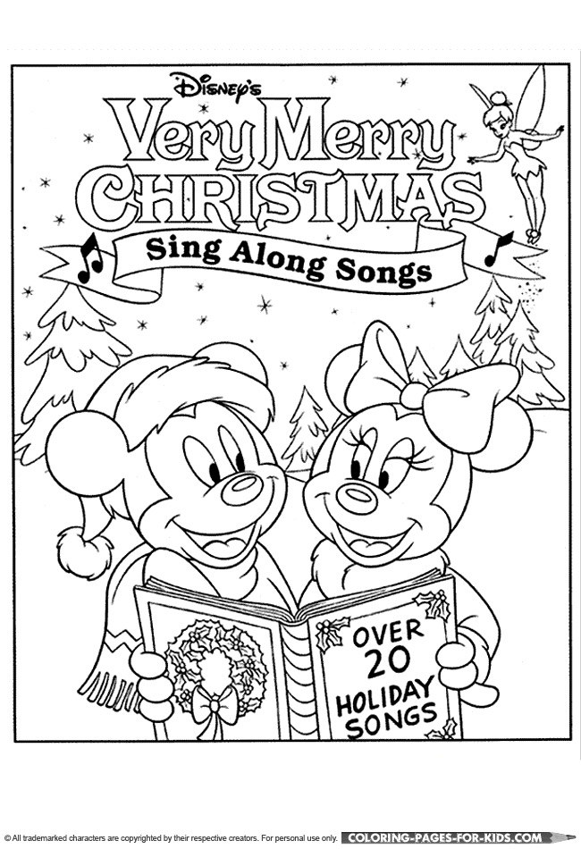 Disney christmas coloring page