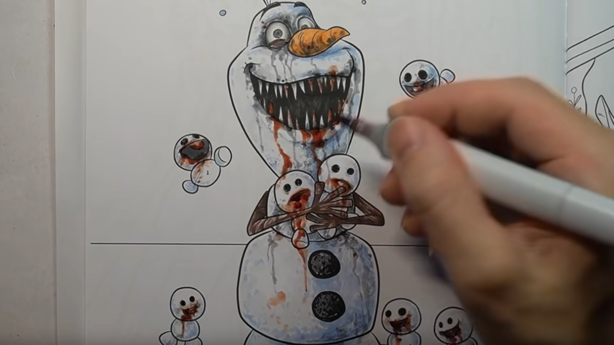 Horror artist turns frozen coloring book into catalog of terror