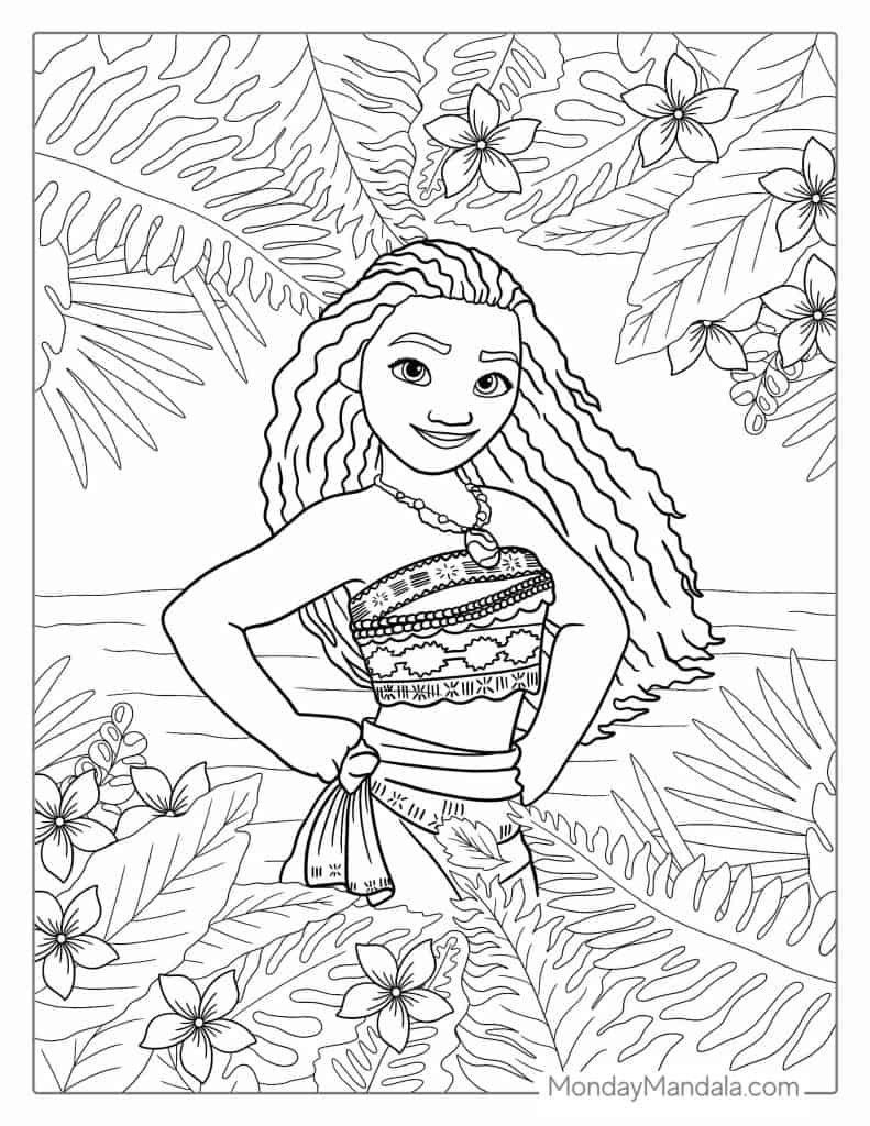 Moana coloring pages free pdf printables
