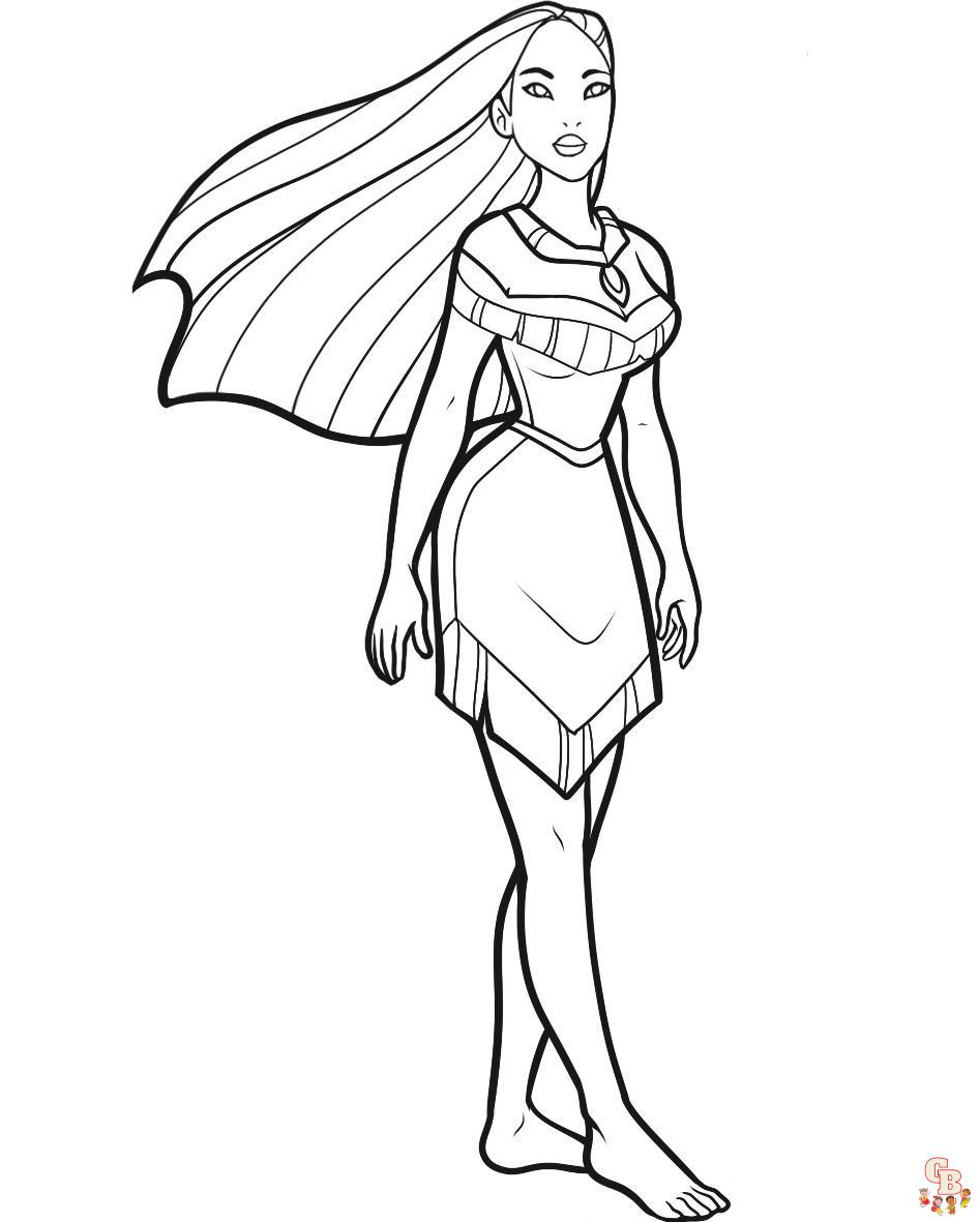 Enjoy with printable and free pocahontas coloring pages