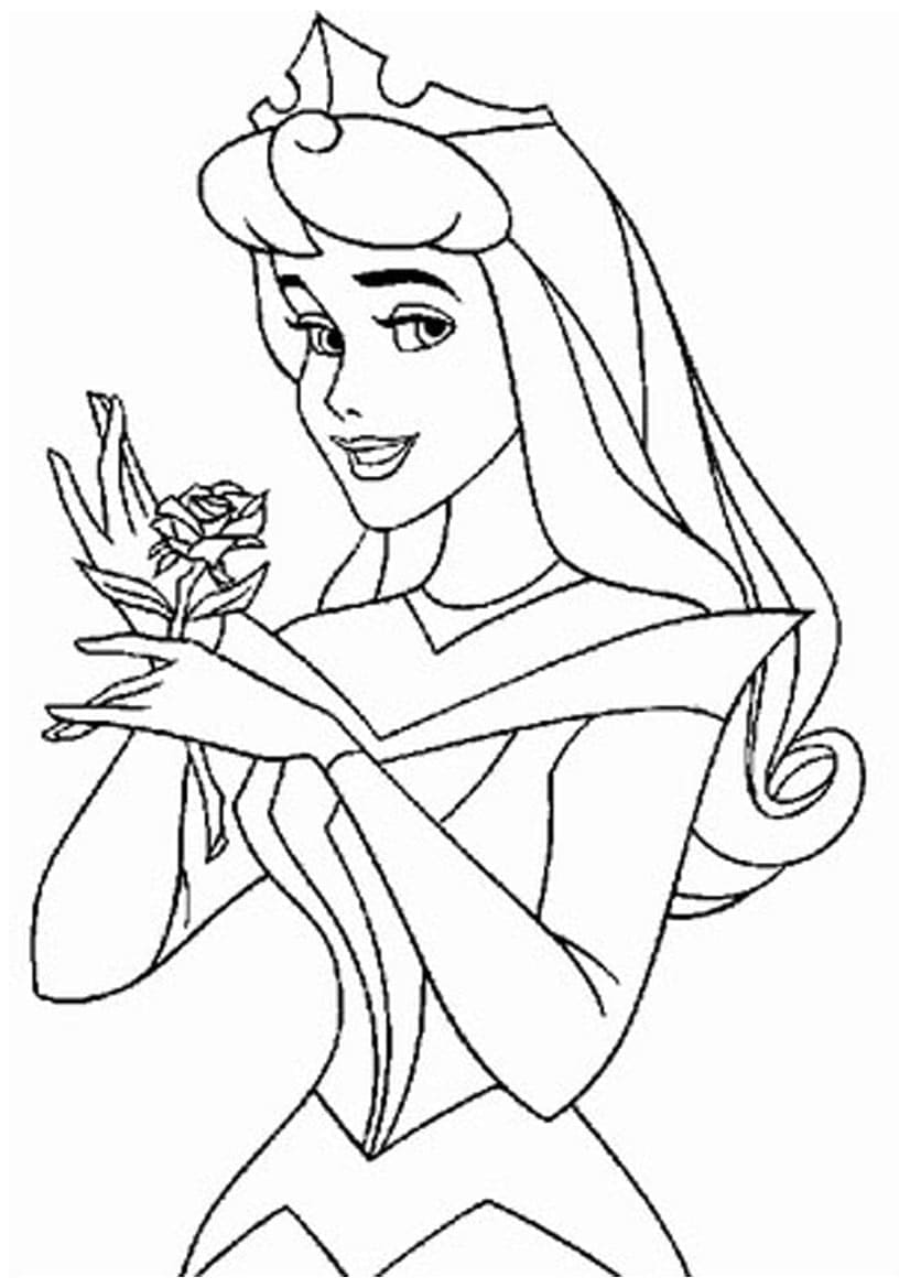Gorgeous princess aurora coloring page