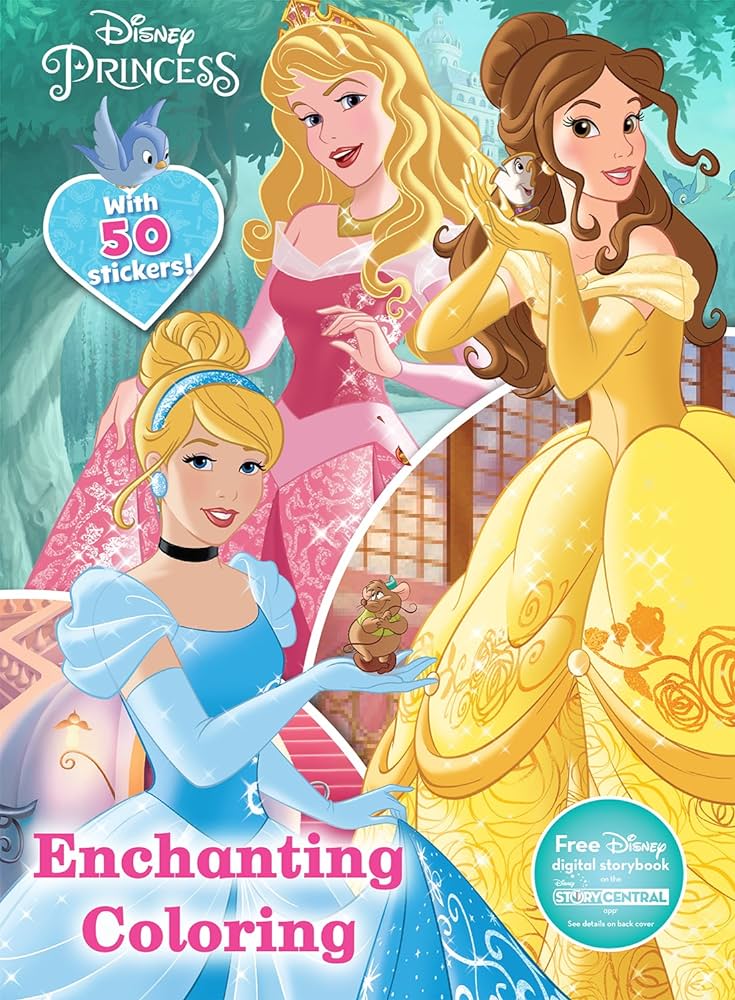 Enchanting coloring disney princess giant coloring book stickers parragon books ltd toys