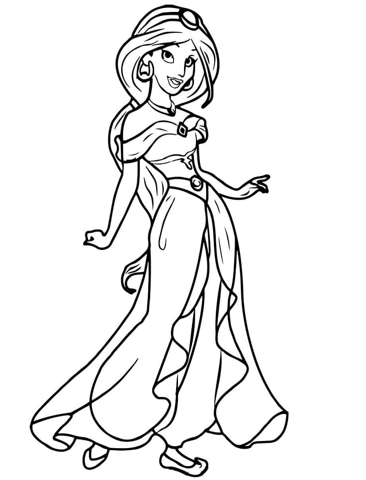 Princess jasmine coloring pages