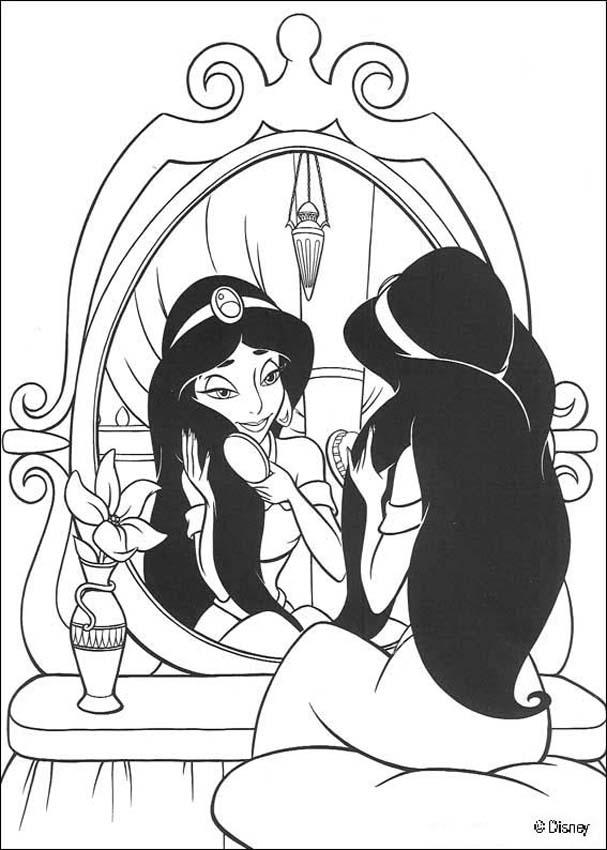 Beautiful princess jasmine coloring pages
