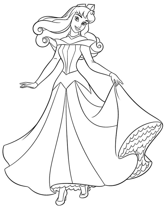 Princess aurora coloring pages pdf