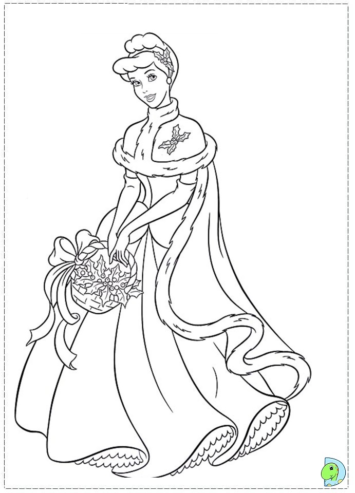Christmas disney princess coloring page