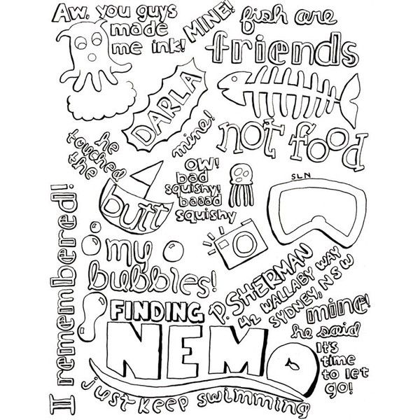 Finding nemo bath mitt â liked on polyvore featuring disney backgrounds phrase quotes saying and â inspirational quotes coloring disney quotes quotes disney
