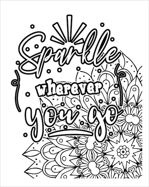 Premium vector motivational quotes coloring page inspirational quotes coloring page outline quotes coloring page