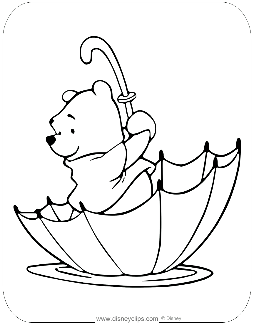 Winnie the pooh spring summer coloring pages