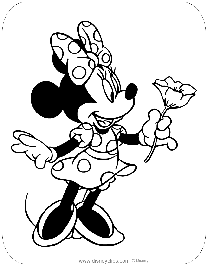 Minnie mouse spring summer coloring pages