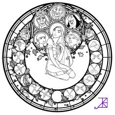Disney stained glass coloring pages