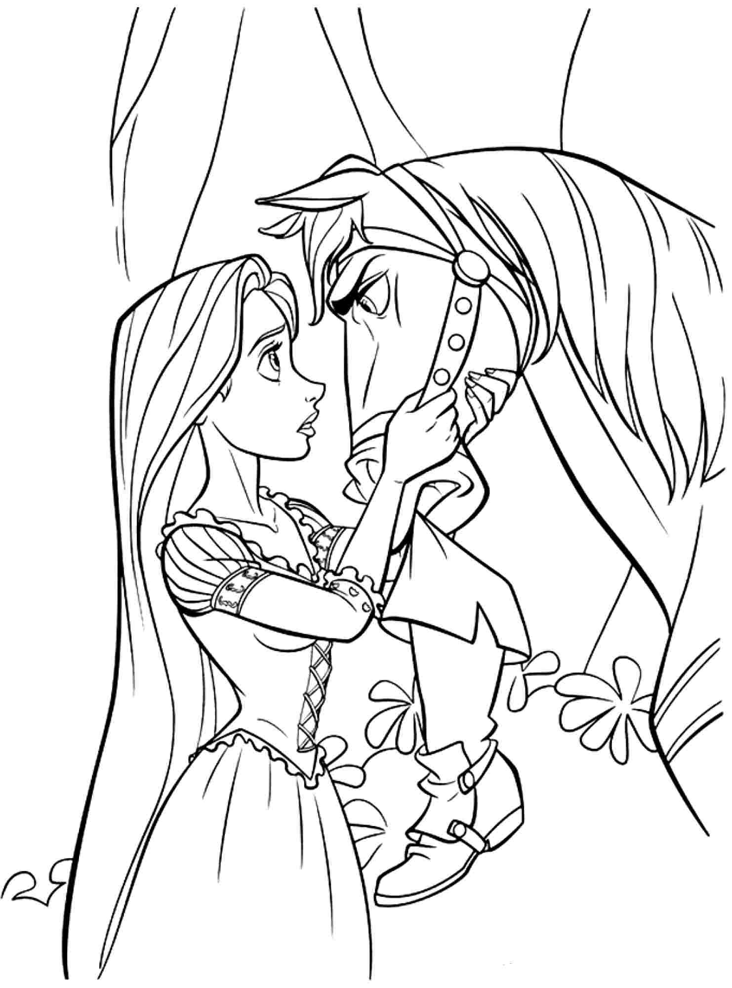 Coloring pages rapunzel coloring pages wedding sheet free printable disney for boys