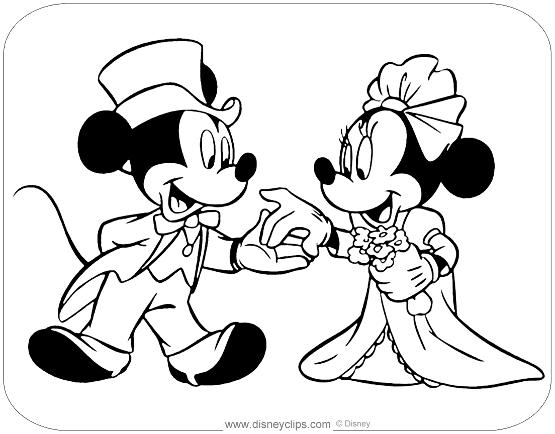 Mickey and minnie mouse coloring pages
