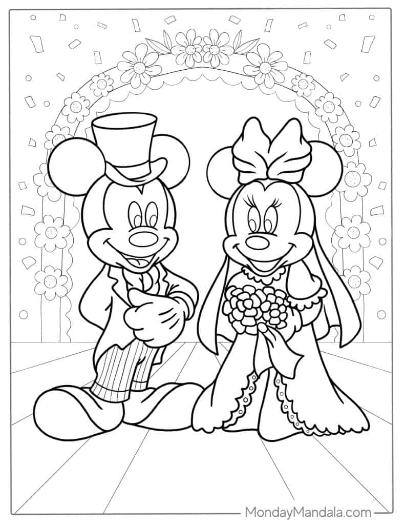 Minnie mouse coloring pages free pdf printables