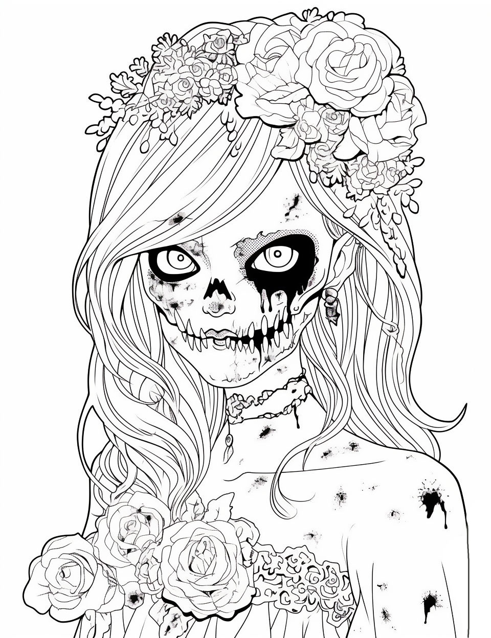 Spooky halloween coloring pages for kids and adults