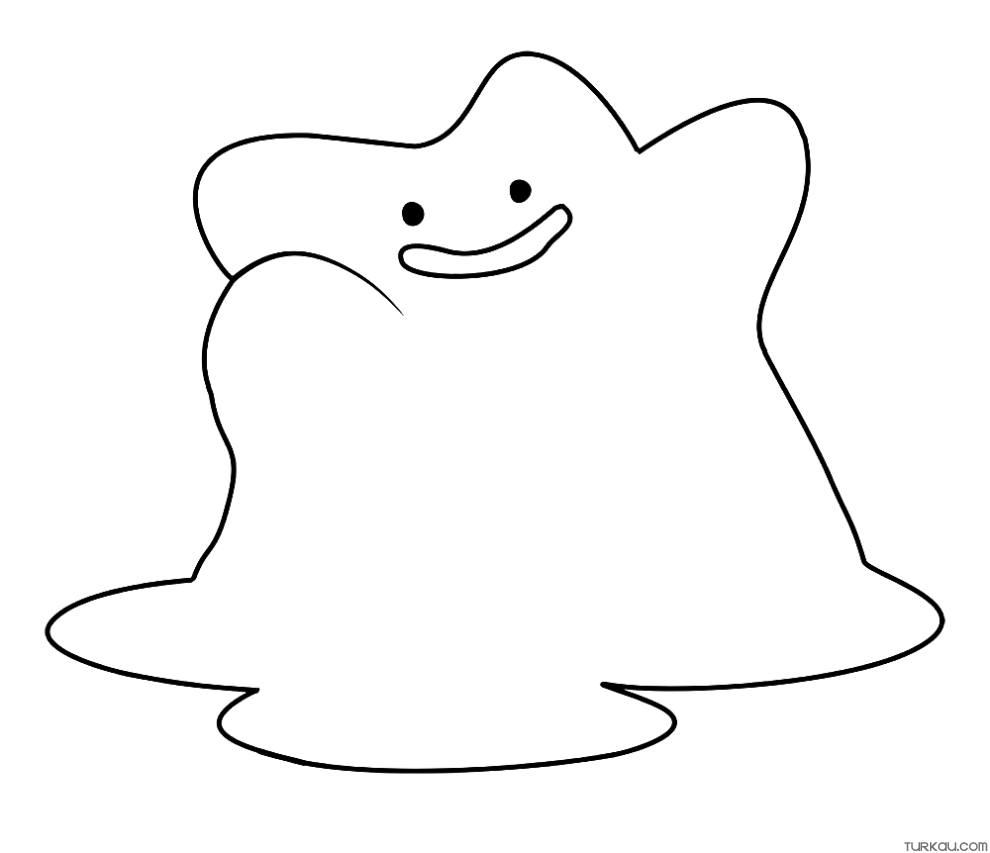 Pokemon ditto easy coloring page