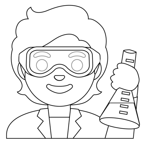 Scientist emoji coloring page free printable coloring pages