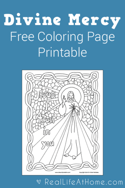 Free divine mercy coloring page