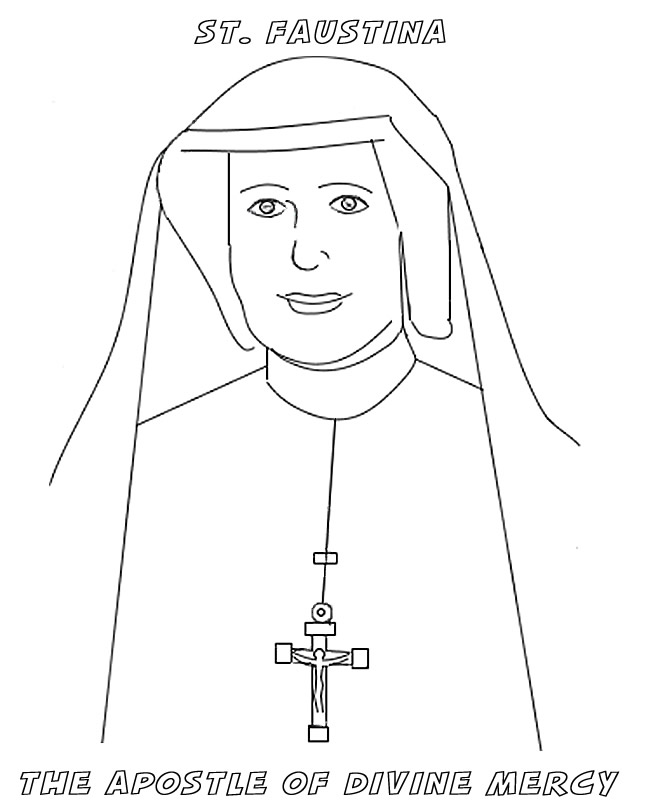 Saint faustina coloring page