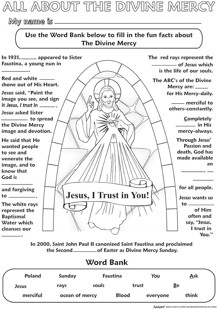 All about the divine mercy color your own picture poster inch pack of buy online at best price in u