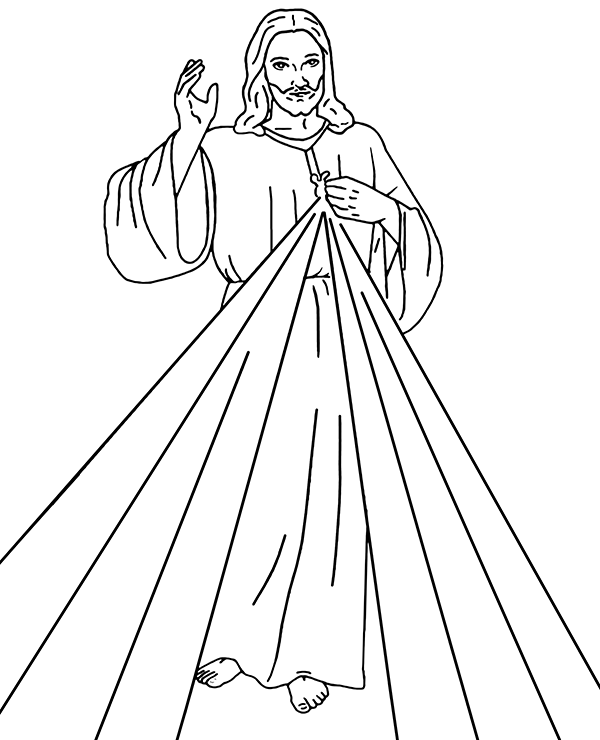 Printable coloring page of jesus christ