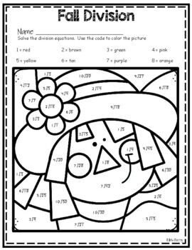 Free division color by number tpt