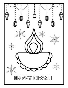 Illuminate diwali intricate diwali coloring pages for all ages by qetsy