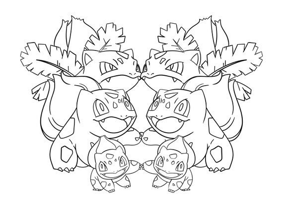 Bulbasaur evolution line colouring page download now