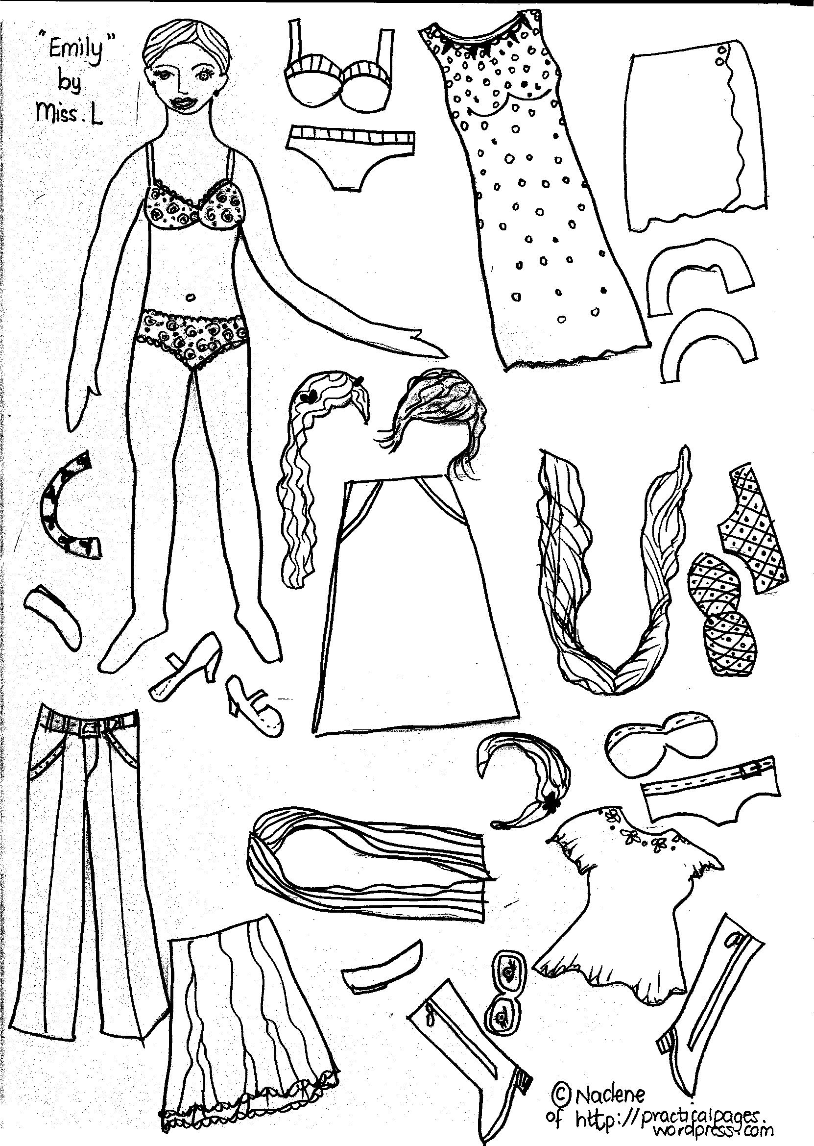 Paper dolls practical pages