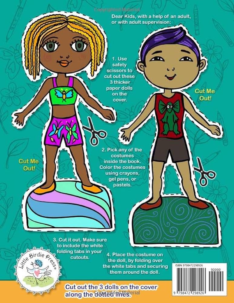 Paper dolls loring book kids can lor fun stumes cut them out and dress different paper dolls bonus loring pages inside paper doll activity books press little birdie nadler