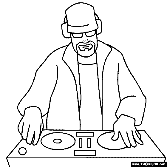 Dj coloring page