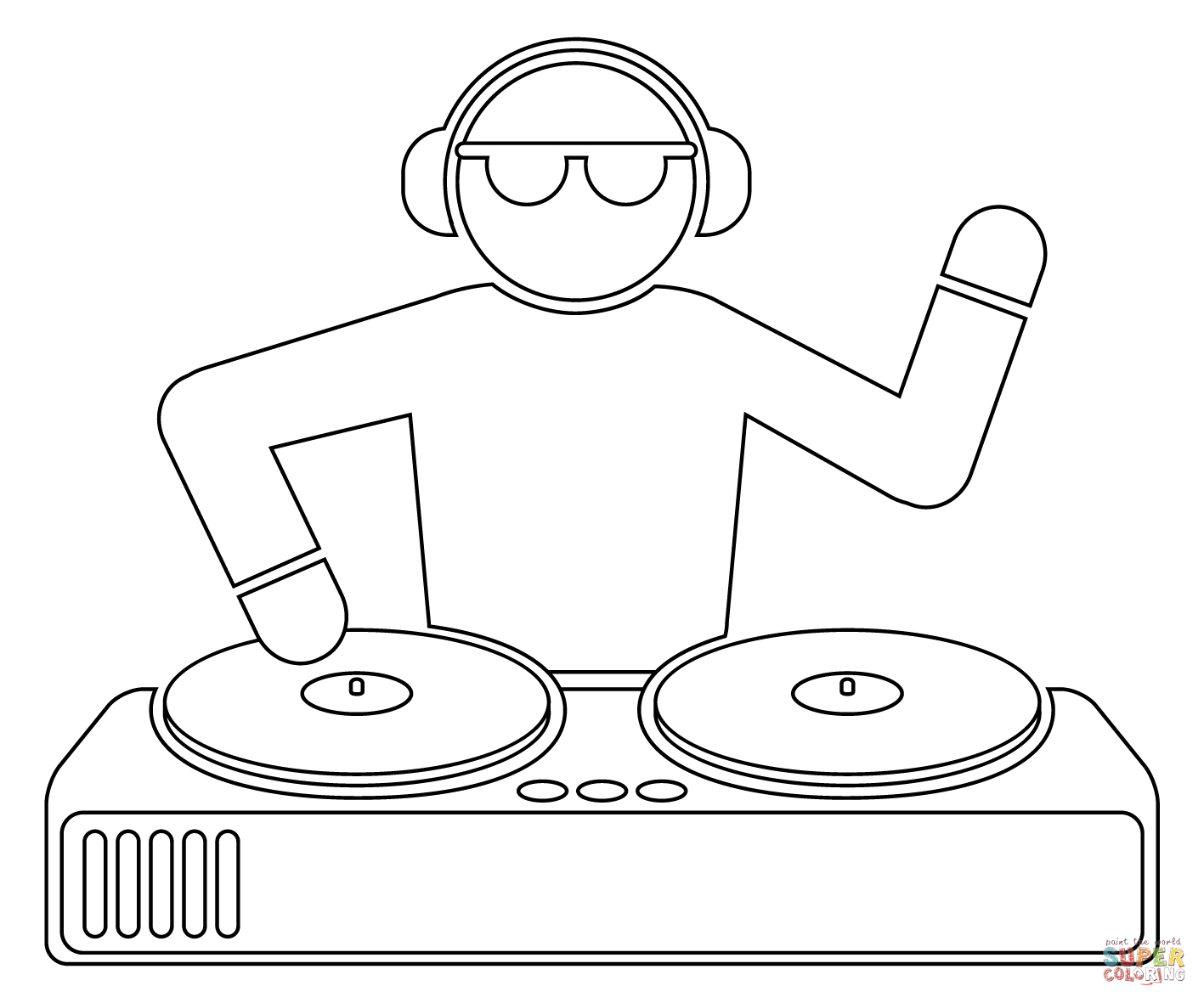 Dj coloring page free printable coloring pages