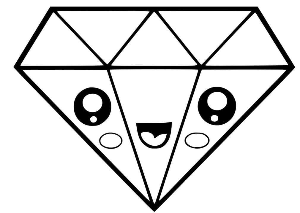 Cute diamond coloring page