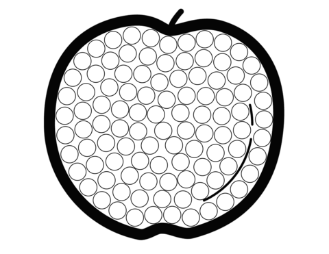 Simple apple dot art coloring page free printable coloring pages