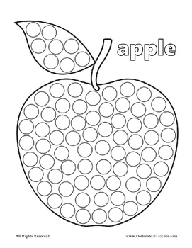 Dot coloring pages for the beginning letter sounds alphabet reading center