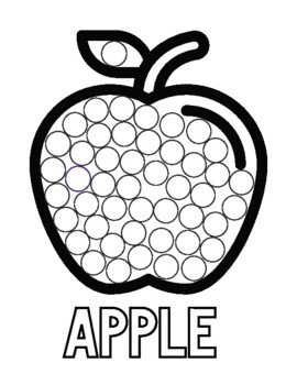 Apple dot marker coloring page by read beads tpt