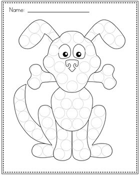 Free dot marker activities dog cat printable freebie for do a dot markers