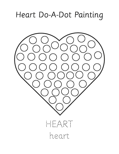 Premium vector shape worksheet for kids heart do a dot activity preschool educational game back to school