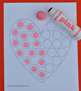 Heart do a dot worksheet