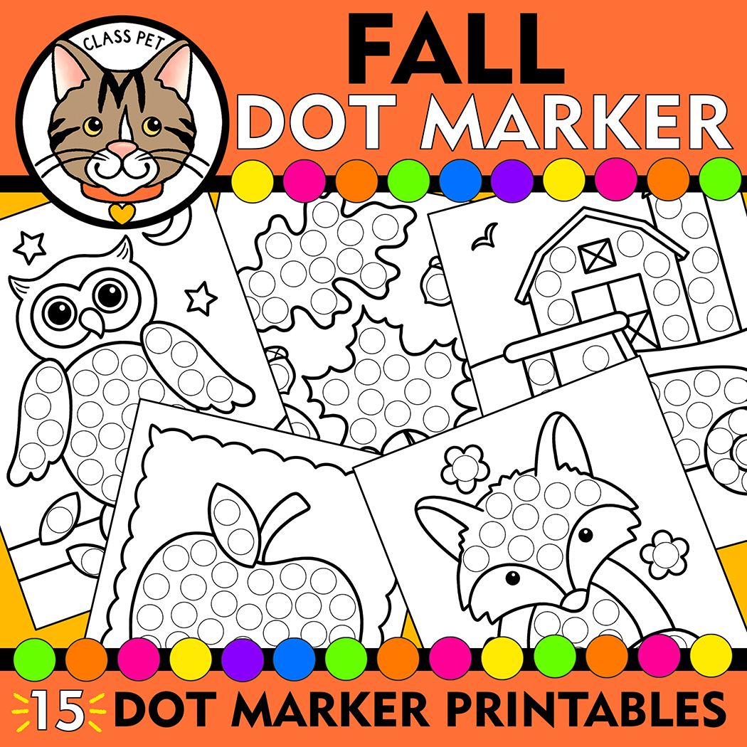 Fall dot marker coloring pages fall do a dot printable fall fine motor coloring pages made by teachers