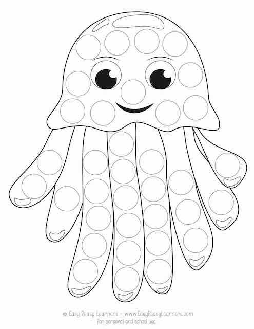 Free sea animals do a dot printables